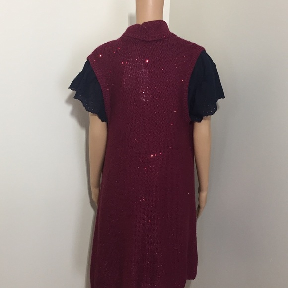 NWT DENNIS BY DENNIS DIBASO || Woman’s HI /Low SWEATER OPEN VEST Sz M - Picture 6 of 7